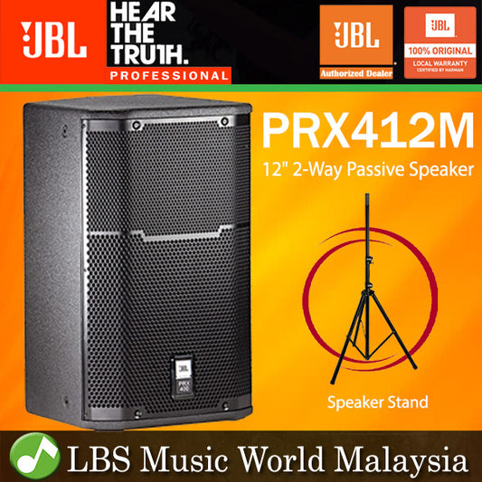 JBL PRX412M 1200W 12" Passive Speaker 2 Way Stage Monitor - Black (PRX412)