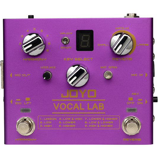 Joyo R-16 Vocal Lab Harmony and Reverb Guitar Effect Pedal (R16 R 16)