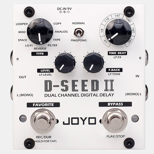 Joyo D-SEED II Dual Channel Stereo Delay Guitar Effect 8 Tap Tempo Modes (D SEED)