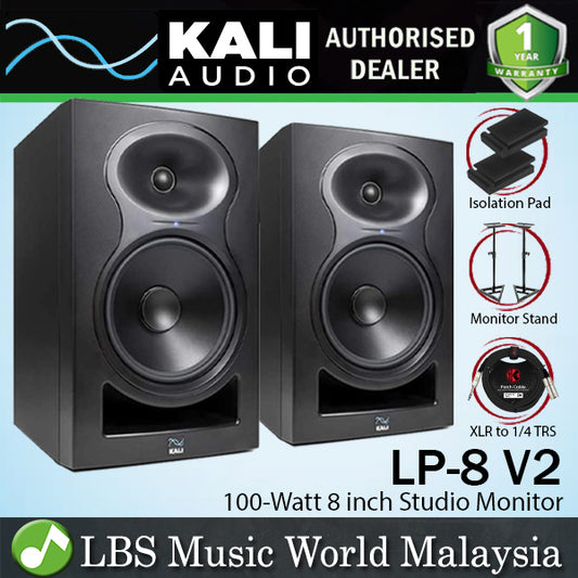 Kali Audio LP-8 V2 100 Watt 8 Inch Powered Studio Monitor Speaker - Pair (LP8)