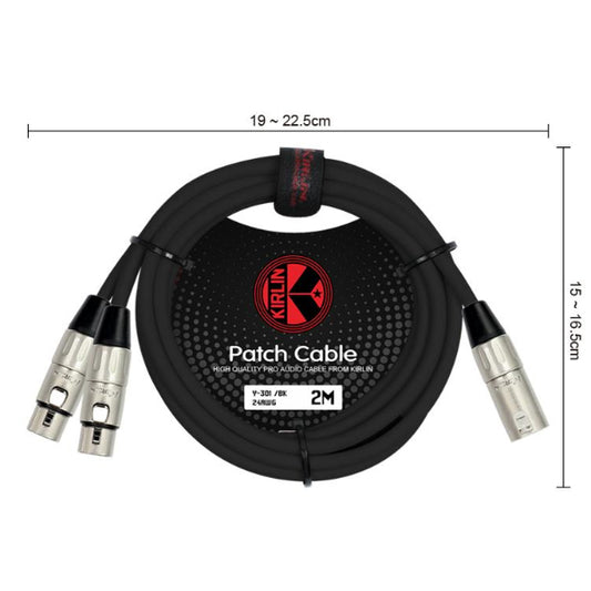 Kirlin Y-301 Original Y-Cable 2 Meter XLR Male to Dual XLR Female with PVC Jacket For Mic and Speaker (Y301 Y 301)