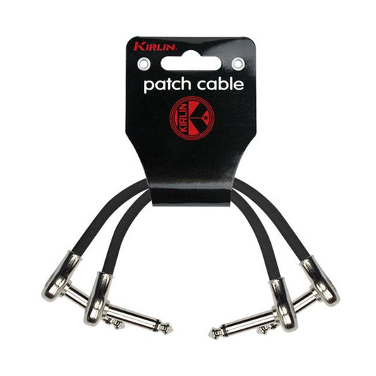 Kirlin PSK2-243 /BK 6 Inch Patch Cable Right Angle L Mono Plug For Electric Guitar Effect Pedal - 2 Pack