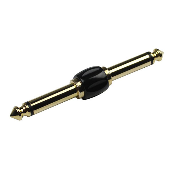 Kirlin 2631BG Adapter Double 1/4 Inch Mono Jack Gold Plated Patch Cable for Effect Pedal - Pair