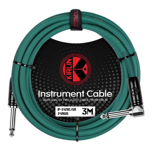 Kirlin Cable IP-242BC Mono Plug Instrument Cable for Electric Guitar Amp Keyboard Bass Amplifier Drum - Green