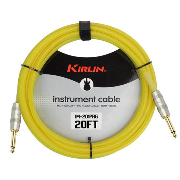 Kirlin Cable IM-201PRG Yellow Instrument Cable Mono Plug 6 Meter Guitar Cable