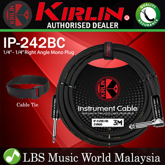 Kirlin Cable IP-242BC 3 Meter Mono Instrument Cable for Electric Acoustic Bass Guitar Speaker Amp Keyboard Drum Amplifier