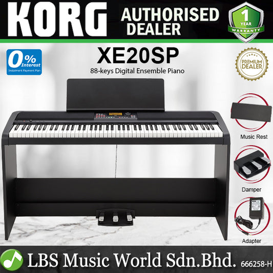 Korg XE20SP 88 Key Digital Ensemble Piano with Hammer Action with 3 Pedal Unit and Wooden Stand (XE20 SP)