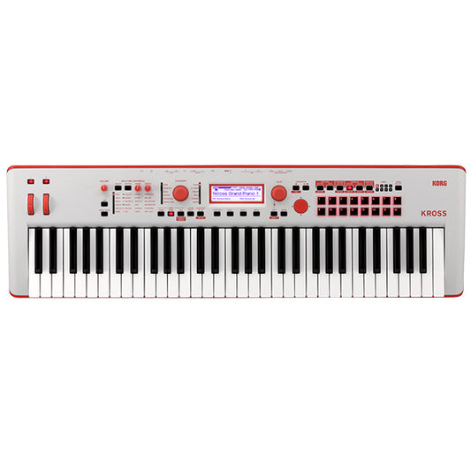 Korg Kross 2 EX 61 Key GR Gray Red Music Workstation Portable Keyboard (Kross2 KrossEx)