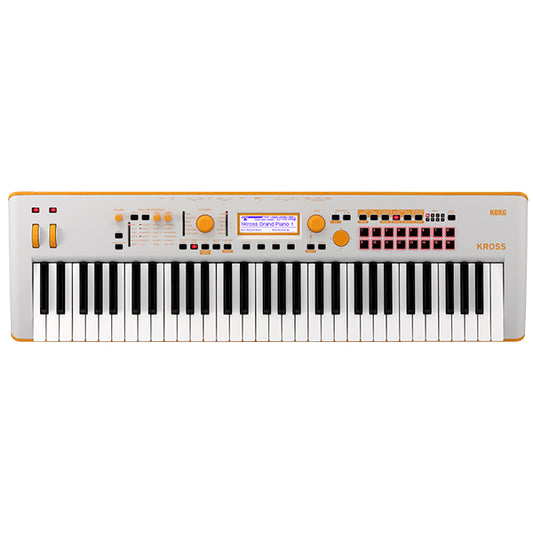 Korg Kross 2 EX 61 Key GO Gray Orange Music Workstation Portable Keyboard (Kross2 KrossEx)