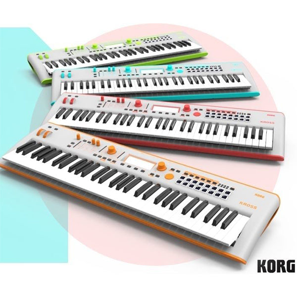 Korg Kross 2 EX 61 Key GO Gray Orange Music Workstation Portable Keyboard (Kross2 KrossEx)