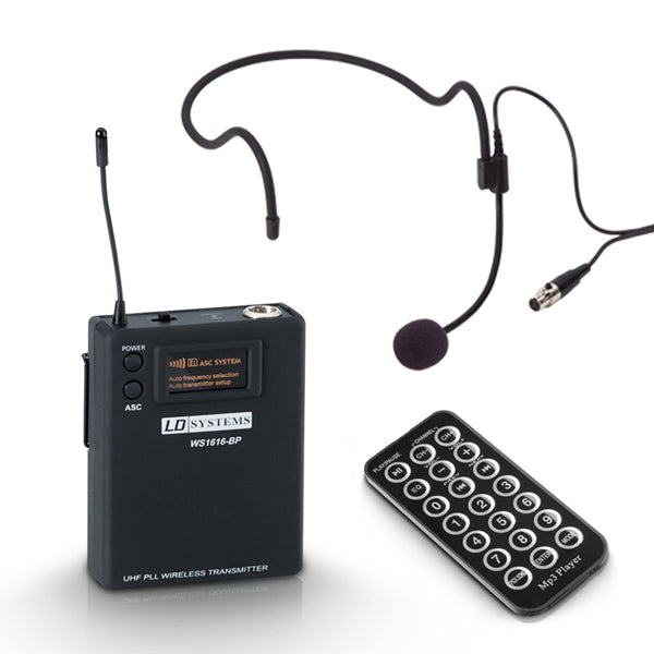 LD Systems ROADBUDDY 10 HS B6 Battery Powered Bluetooth Speaker with Mixer, Bodypack and Headset