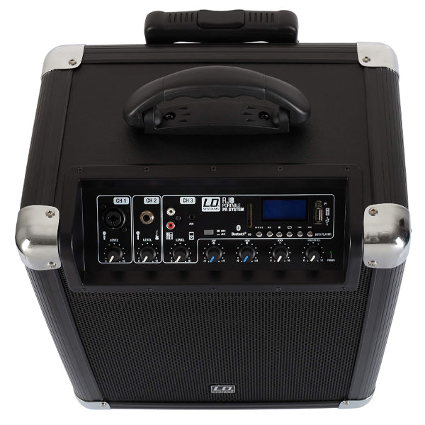 LD Systems Roadjack 8 Battery Powered Bluetooth Loudspeaker with Mixer and Active 2 Way System (LDRJ8)