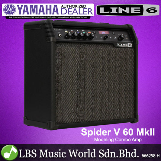 Line 6 Spider V 60 MkII 60 Watt 1X10 Inch Modeling Combo Electric Guitar Amplifier with 200 Amp Preset (V60)