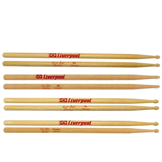 Liverpool Drumstick Eco Bio Series Abiurana Wood Tip Drum Stick - EB 5AM 5BM 7AM Fus