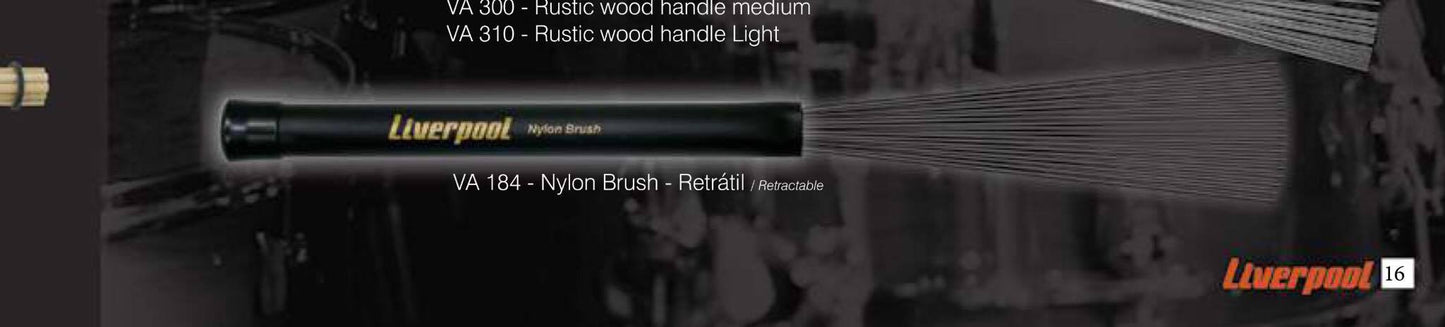 Liverpool Drumstick VA 183 Classic Medium Brush Steel Bristles Vassourinhas with Handle (VA183)