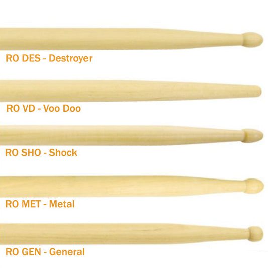 Liverpool Drumstick Rock Series Marfim Wood Tip Drum Stick - (RO DES RO VD RO SHO RO MET RO GEN)