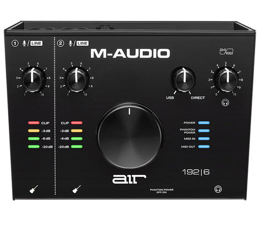 M-Audio AIR 192|6 2-in 2-out USB Audio Interface With Phantom Power and Software (M Audio AIR1926 Air 192 6)
