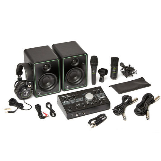 Mackie Studio Bundle with Big Knob Studio Audio Interface, CR3-X Monitors, and EM-91C Microphone and Mic Stand (CR3X EM91C)