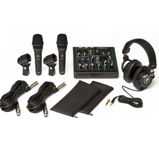 Mackie Performer Bundle with ProFX6v3 Mixer, EM-89D Microphone, MC-100 Headphone and Mic Stand (ProFx6 EM89D MC100)