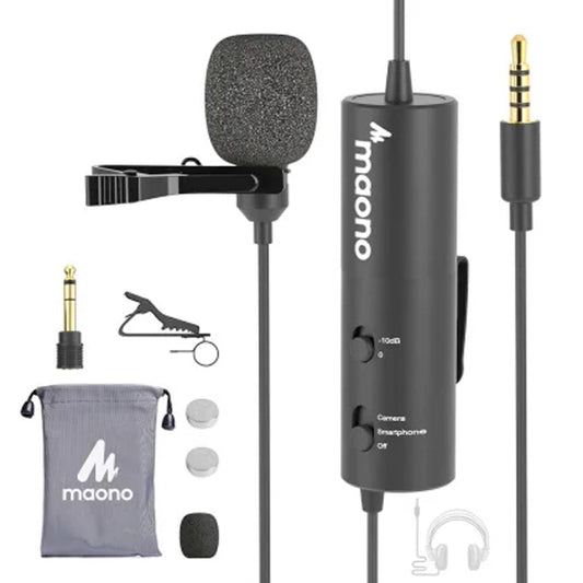 Maono AU-102 Lavalier Mic Omnidirectional Microphone with Noise Reduction (AU102)