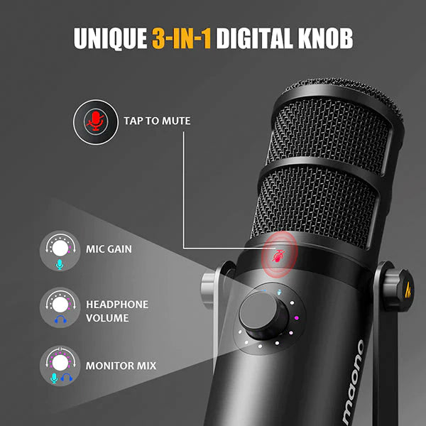 Maono PD400X Podcasters USB or XLR Dynamic Cardioid Microphone Plug and Play Mic (PD400 X)