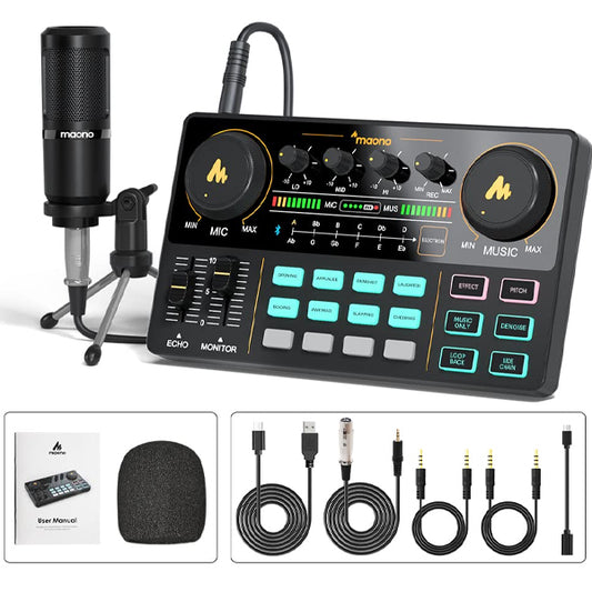 Maono AM200S1 Maonocaster Lite AM200 Podcast Equipment Bundle with Microphone (AM200 S1)