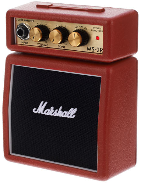 Marshall MS-2R 1 Watt Electric Guitar Micro Amp Speaker Battery Powered Amplifier Red (MS-2 / MS 2)