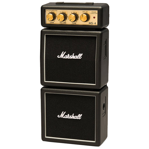 Marshall MS-4 1 Watt Electric Guitar Micro Stack Amp Speaker Battery Powered Amplifier Black (MS-4 / MS 4)