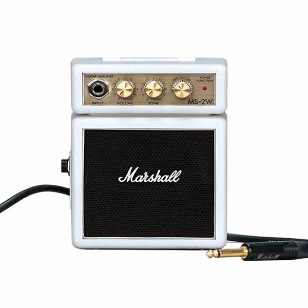 Marshall MS-2W 1 Watt Electric Guitar Micro Amp Speaker Battery Powered Amplifier White (MS-2 / MS 2)
