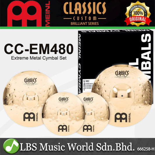 Meinl CCEM480 Classic Custom Extreme Metal Cymbal Set - 14" Hihat / 18" Crash / 20" Ride