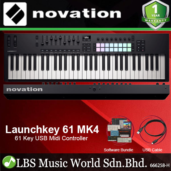 Novation Launchkey 61 MK4/MK3 USB Midi Controller Keyboard with Semi Weighted Keys (Launch Key MK4/MK3)