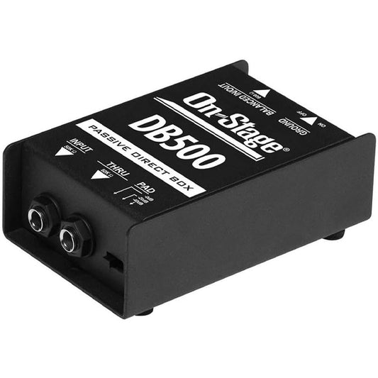 On-Stage DB500 Passive DI Direct Box for Acoustic, Bass Guitar, Keyboard and DJ Equipment