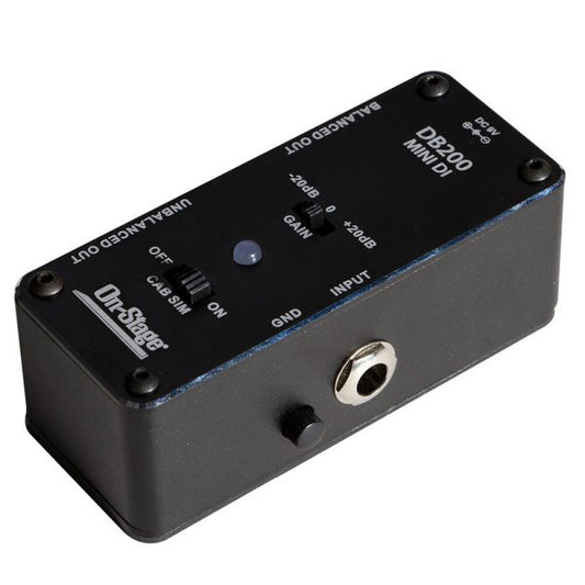 On-Stage DB200 Mono Active Direct Box Mini DI Box with Cabinet Simulator