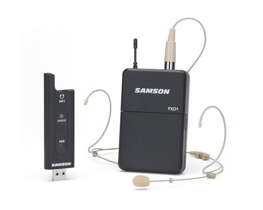 Samson Stage XPD2 Headset Digital Wireless System with USB Receiver Bodypack Transmitter and DE5 Headset Microphone (XPD 2)