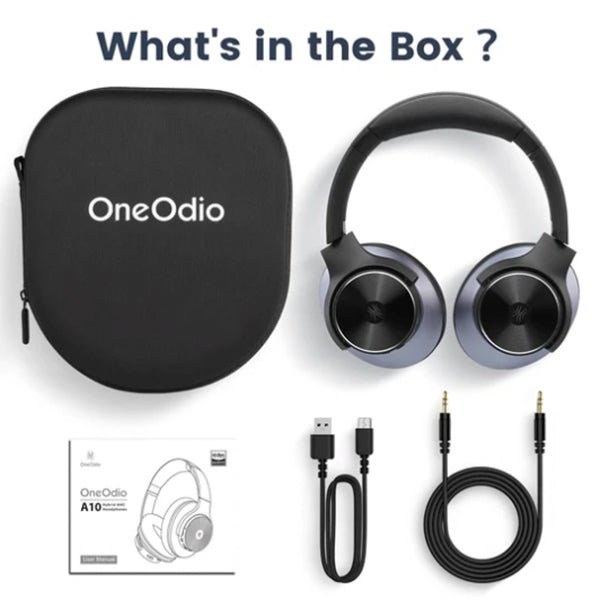 Oneodio A10 Hybrid Active Noise Cancelling Over Ear Bluetooth Headphone with Built in Mic