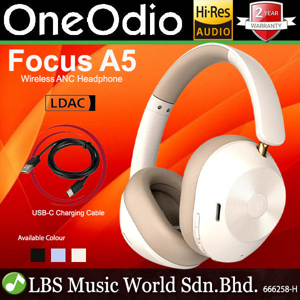 OneOdio Focus A5 Wireless Hybrid Active Noise Cancelling Hi Res Bluetooth Headphone
