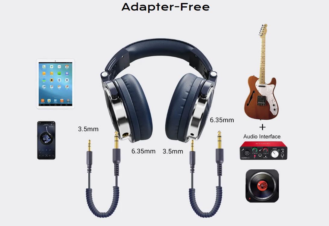 OneOdio Pro-10 L DJ Adapter Free Headset Closed Back Over Ear Stereo Monitor Headphone for DJ Mixing (Pro10 Pro 10)