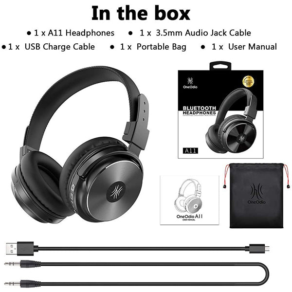 OneOdio A11 Super Bass Bluetooth Wireless Headphone with Build in Headset Mic (A 11)