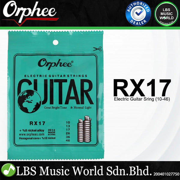 Orphee RX Electric Guitar String Austenite Alloy Thin, Moderate and Thick (RX15 RX17 RX19)