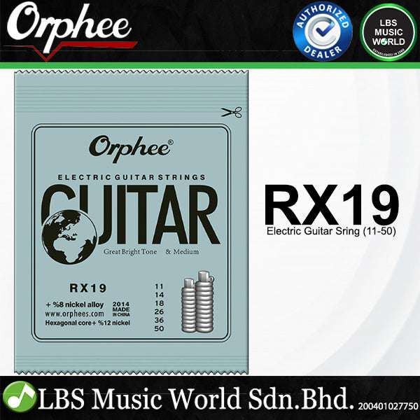 Orphee RX Electric Guitar String Austenite Alloy Thin, Moderate and Thick (RX15 RX17 RX19)