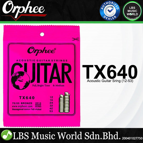 Orphee TX Folk Acoustic Guitar String Phosphor Bronzer - Thin, Moderate and Thick (TX620 TX630 TX640)