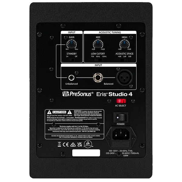 PreSonus Eris Studio 4 50 Watt 2 Way Active Studio Monitors With EBM Wave Guide