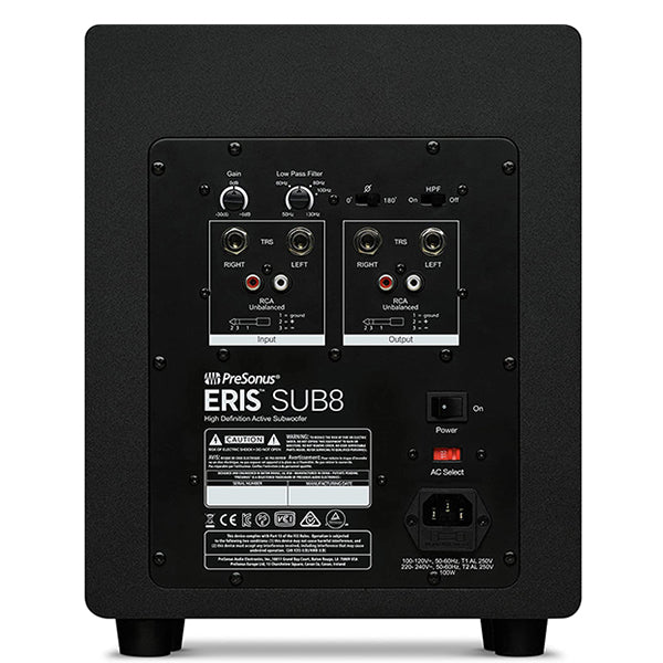 PreSonus Eris Sub8 8 inch Powered Studio Subwoofer Compact Studio Bass Speaker (Sub 8)