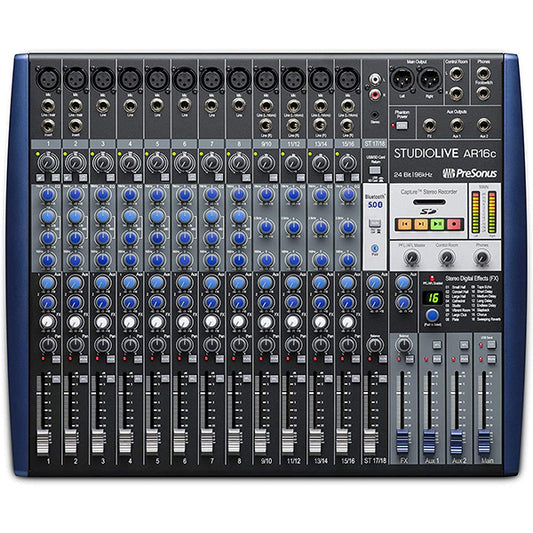 PreSonus StudioLive AR16c 16 Channel Analog Mixer and Audio Interface with Effect with Bluetooth (Studio Live AR16 C)
