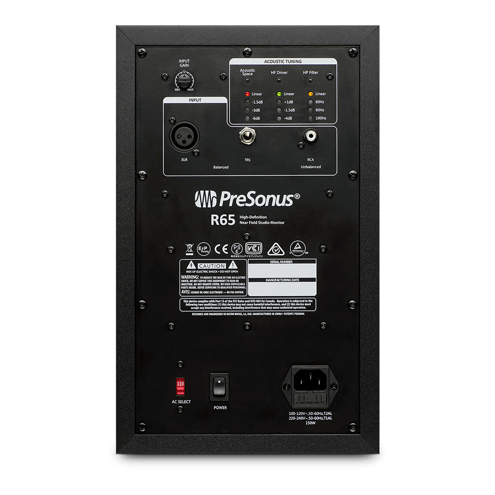 PreSonus R65 6.5" AMT Professional Powered Studio Monitor Speaker Cabinet Pair (R 65)