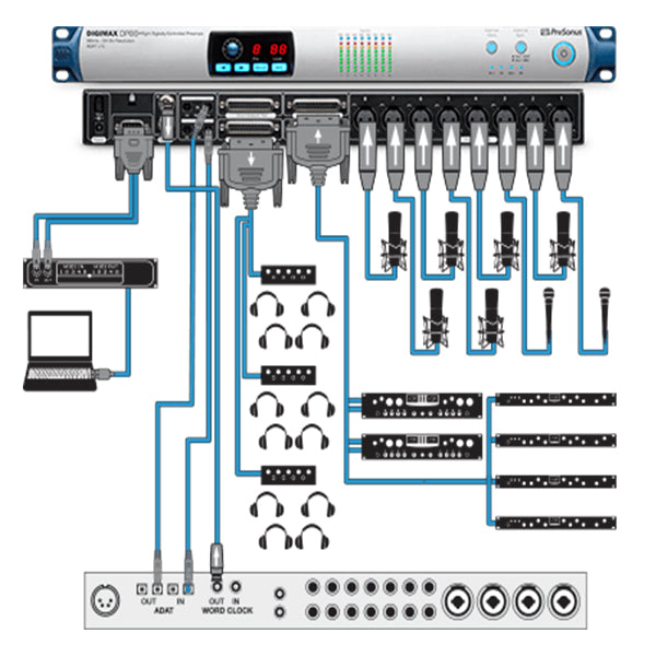 Presonus DigiMax DP88 8-Channel Mic Preamp with recallable XMAX Microphone preamps (DP 88)
