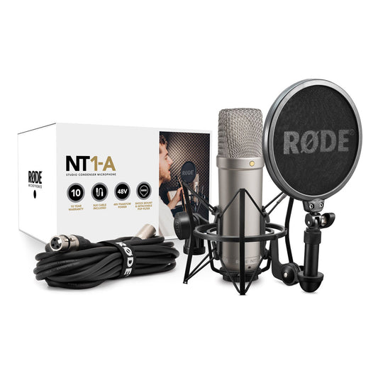 Rode NT1-A Cardioid Condenser Microphone with large Diaphragm Mic Pop Filter (NT1A NT1 A)