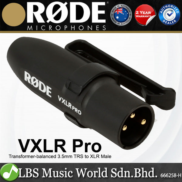 Rode VXLR 3.5mm Mini Jack TRS Female to XLR Male Adapter - VXLR, VXLR Pro & VXLR+