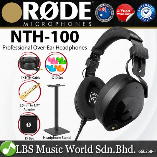 Rode NTH-100 Professional Wired Over Ear Headphones Detachable Cable with Stand (NTH100 NTH 100)