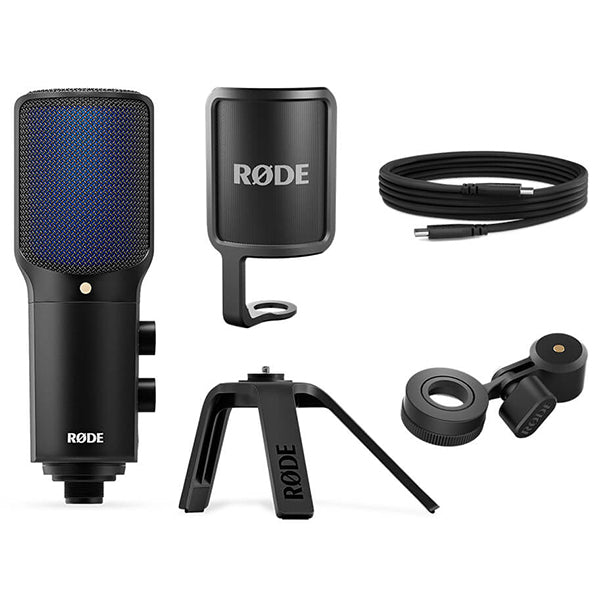 Rode NT-USB+ Professional USB Microphone Studio Cardioid Condenser Mic with Pop Filter and Stand (NT USB NT USB+)